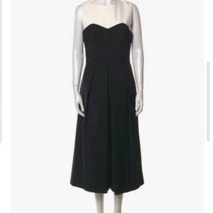 Strapless cropped corset Tibi jumpsuit. Wide leg. Gorgeous. Black. Size 6